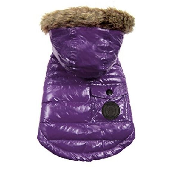 Fou Fou Doggie Puffer Vest Jacket with removable zipper hood , velcro closure M - Picture 14 of 15